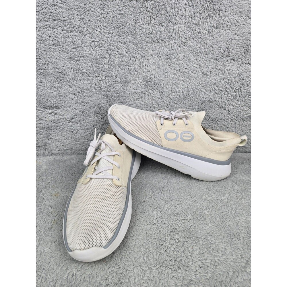 OOFOS Unisex OOmy Stride Recovery Athletic/Athleisure White Knit Sneakers M11.5